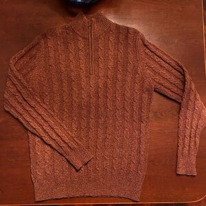 Cabela’s 1/4 zip cable knit sweater rust